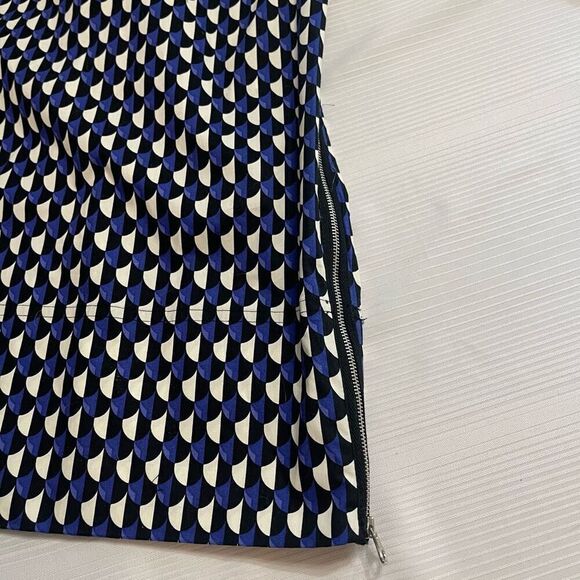 NWT J CREW Dress Women's 8 Jet Set Geo Shift Dress Retro Print Midi Purple Black - Picture 5 of 8